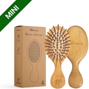 mini bamboe haarborstel