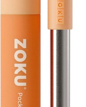 Zoku Pocket Straw RVS | Herbruikbaar rietje oranje